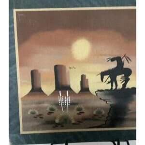 Southwestern Style Native American Inspired Painting on Stand